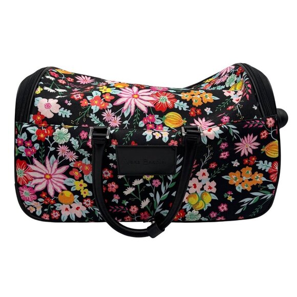 Vera Bradley Tangerine Twist Wheeled Carry-On Luggage Bag Black Floral - Picture 3 of 9